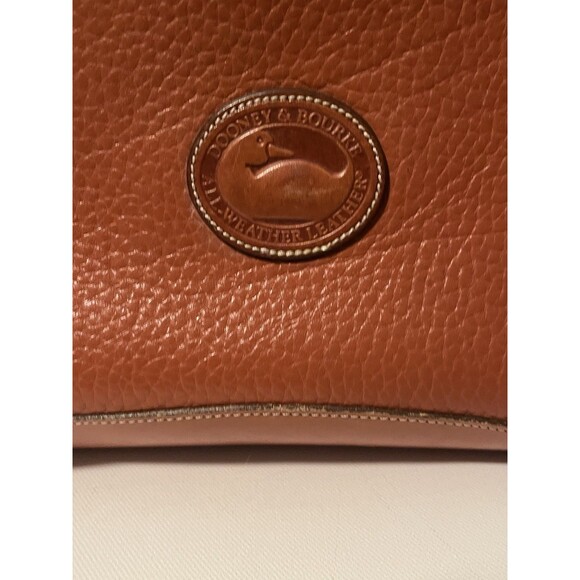 Dooney & Bourke All Weather Pebble Leather Satchel Bag Purse Brown Vintage 80's - Picture 3 of 16
